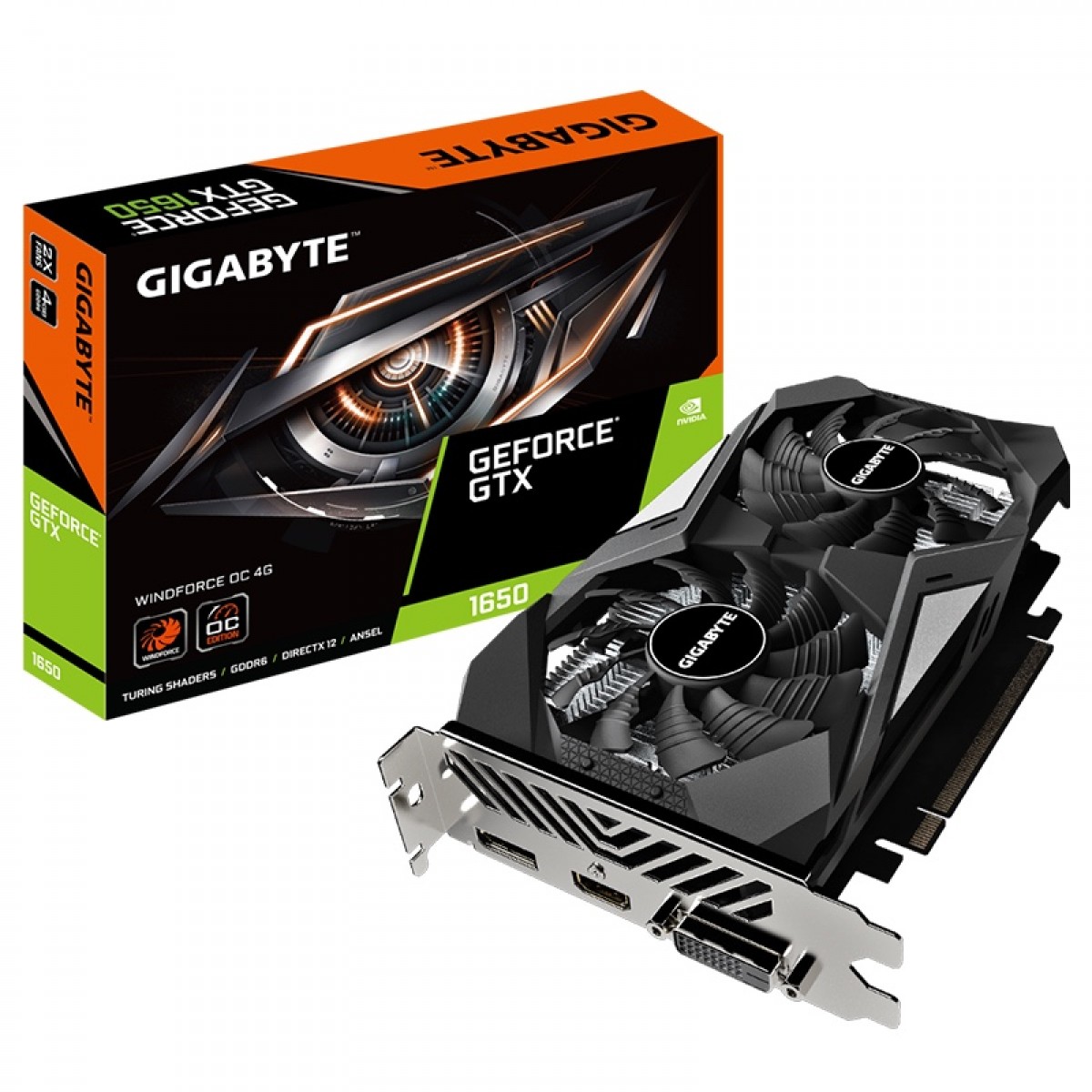 技嘉(GIGABYTE) GeForce 1650 WINDFORCE OC D6 4G 2.0版本 GDDR6 游戏显卡