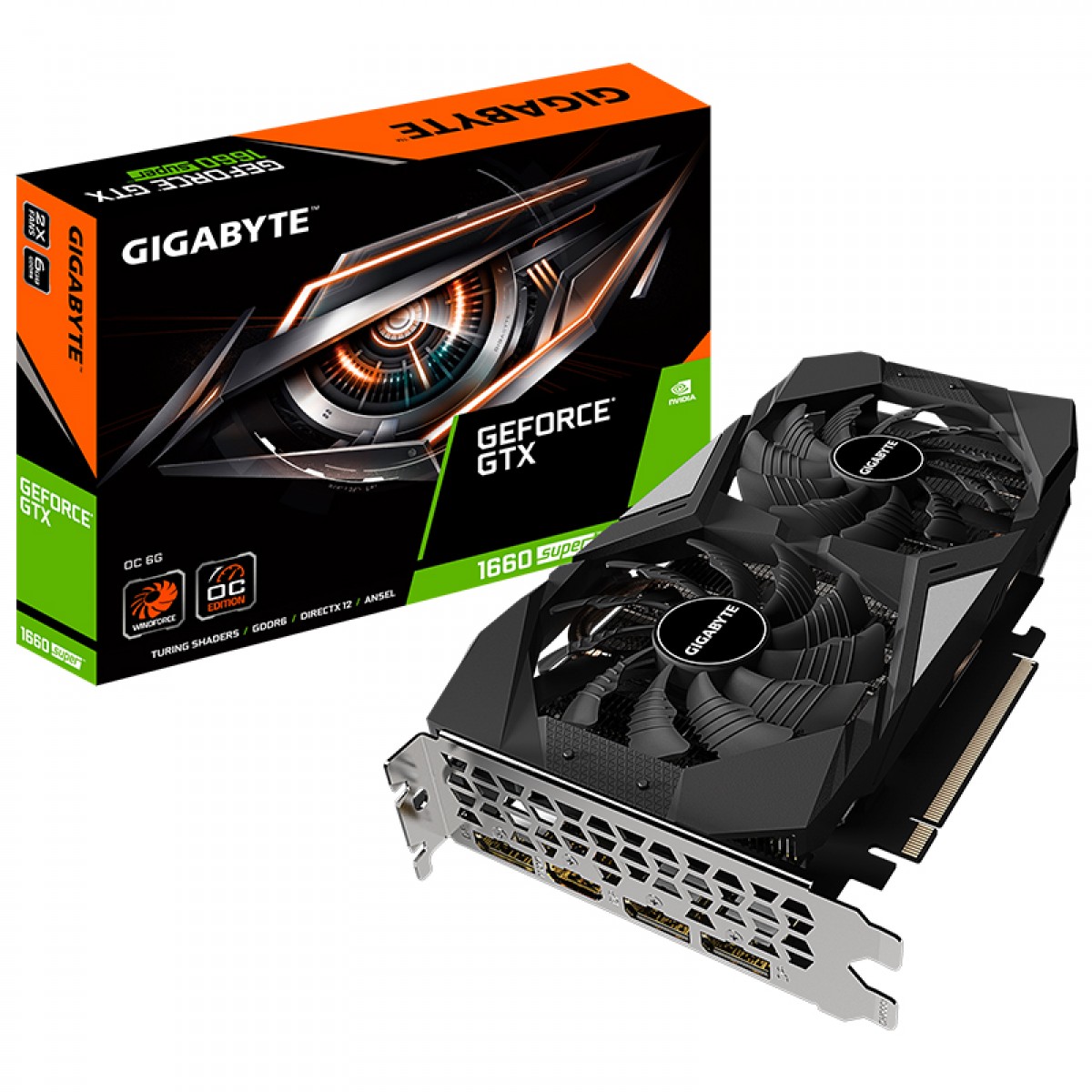 技嘉(GIGABYTE)GeForce GTX 1660 SUPER OC 风神 6G 192bit GDDR6竞游戏设计智能学习电脑独立显卡