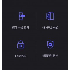 萤石 Y1000 握开指纹锁电子门锁家用防盗门智能锁