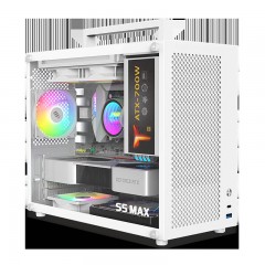 鱼巢 (MetalFish) S5MAX 电脑台式机小机箱 手提迷你桌面 多网孔散热支持180水冷 S5MAX黑色机箱