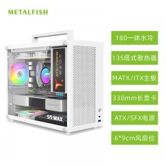 鱼巢 (MetalFish) S5MAX 电脑台式机小机箱 手提迷你桌面 多网孔散热支持180水冷 S5MAX黑色机箱
