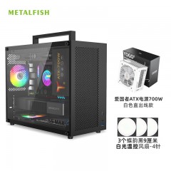 鱼巢 (MetalFish) S5MAX 电脑台式机小机箱 手提迷你桌面 多网孔散热支持180水冷 S5MAX黑色机箱