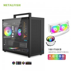鱼巢 (MetalFish) S5MAX 电脑台式机小机箱 手提迷你桌面 多网孔散热支持180水冷 S5MAX黑色机箱