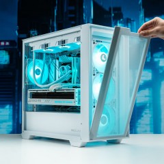 华硕（ASUS）A21追影机箱 光影白 纯白定制线材/支持背插主板/免工具开启/高效散热/高效理线