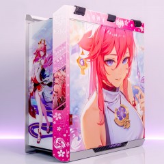 华硕（ASUS） ROG机箱电脑灯板太阳神601散热水冷台式机吹雪原神猫羽雫等二次元动漫白色主题定制 选图定制(留言客服)