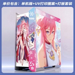 华硕（ASUS） ROG机箱电脑灯板太阳神601散热水冷台式机吹雪原神猫羽雫等二次元动漫白色主题定制 选图定制(留言客服)