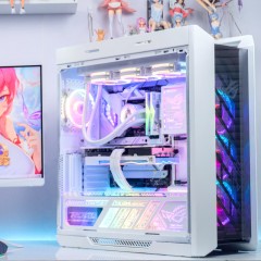 华硕（ASUS） ROG机箱电脑灯板太阳神601散热水冷台式机吹雪原神猫羽雫等二次元动漫白色主题定制 选图定制(留言客服)